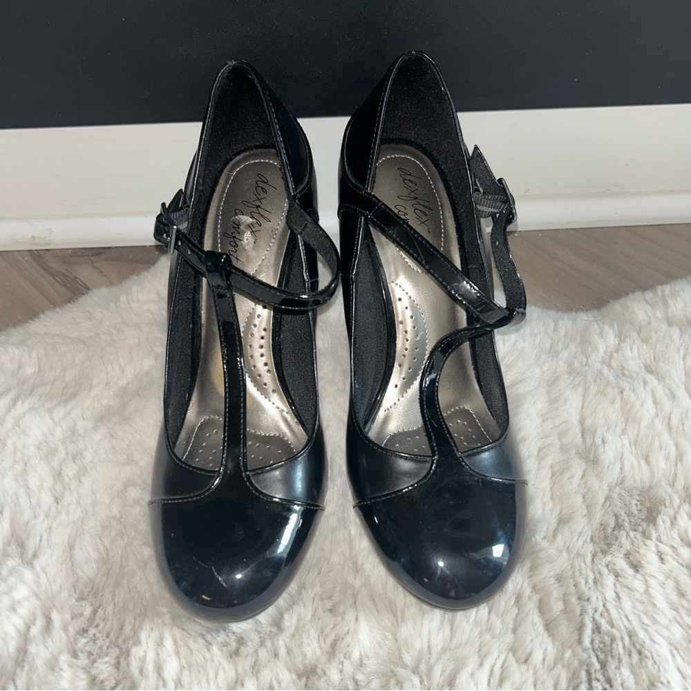 Classic Black T-Strap Women's Heels